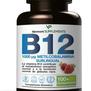 Vitamina B12 Sublingual 1000mcg - 120 Comprimidos Sabor Fresa